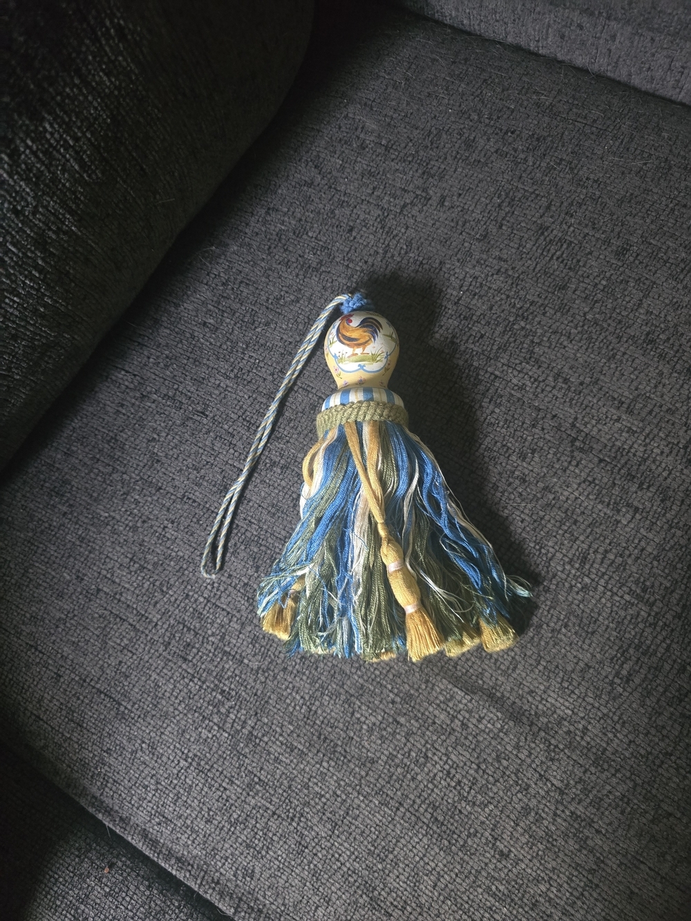 Hand-painted Rooster-themed Tassel
